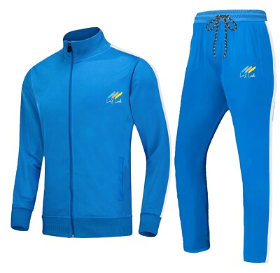 Mens Sweat Track Suit Zip Up Comfy Joggers Pants 2Pcs Set Sportswear Gym Outdoor