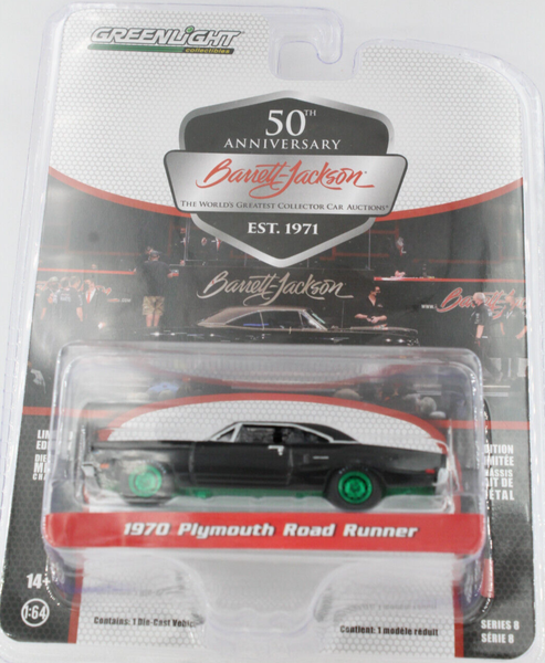 Greenlight 1:64 Plymouth A.S.S Neu Road Runner 1970 Barrett Jackson Chase Green-image