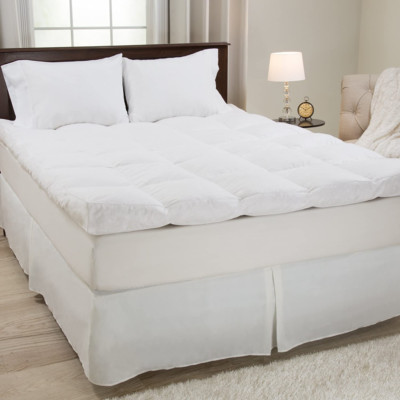 Bluestone Down & Duck Feather 4'' Gusset Topper - Queen Queen, White 