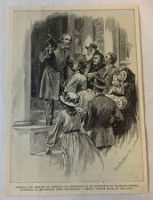 1894 magazine engraving ~ GENERAL ROBERT E LEE GREETED BY FRIENDS