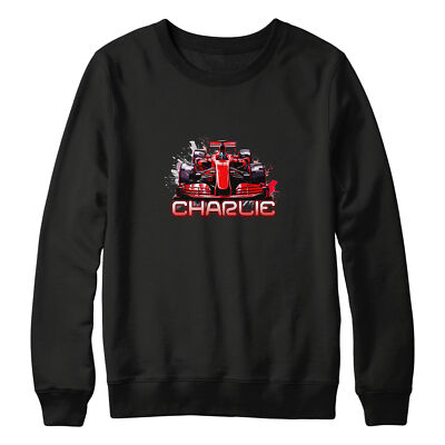 Personalisiertes rotes Rennwagen-Sweatshirt Jungen Weihnachten Kinder Fahrzeug Rennwagen...