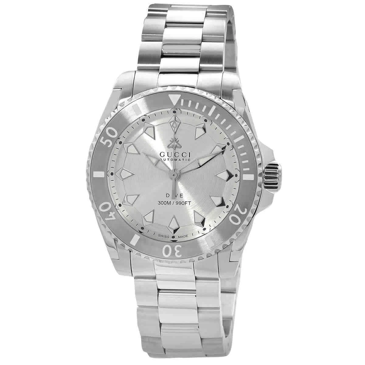 Montre unisexe Gucci Dive automatique cadran argenté YA136354