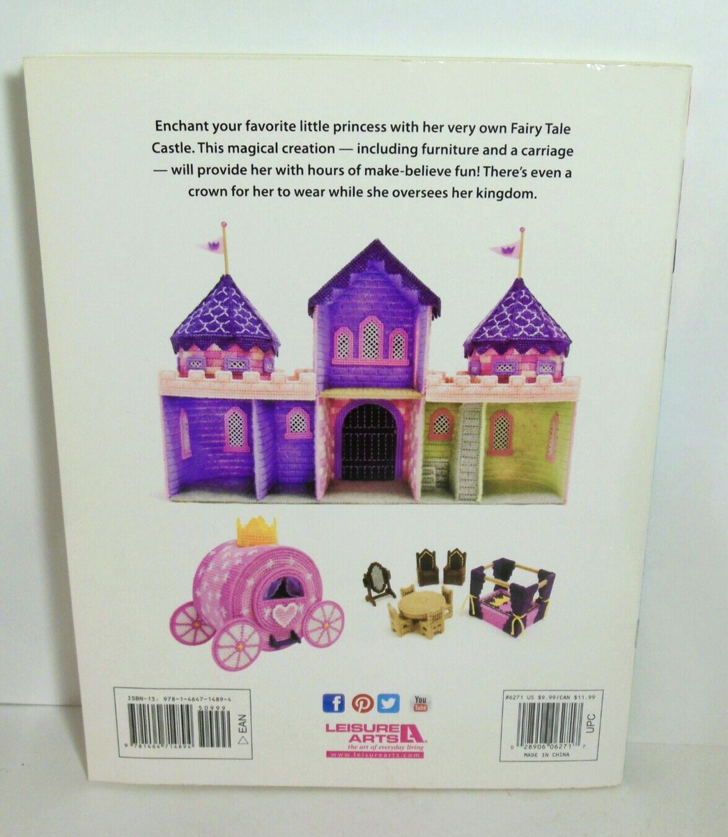 Fairy Tale Castle Plastic Canvas PATTERN Book Crown Wand Carriage