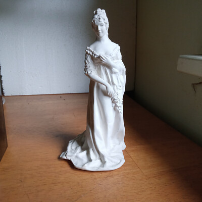 1940s GORT BONE CHINA SCARCE 7 1/4''UNGLAZED WOMAN IN LONG DRESS FIGURINE