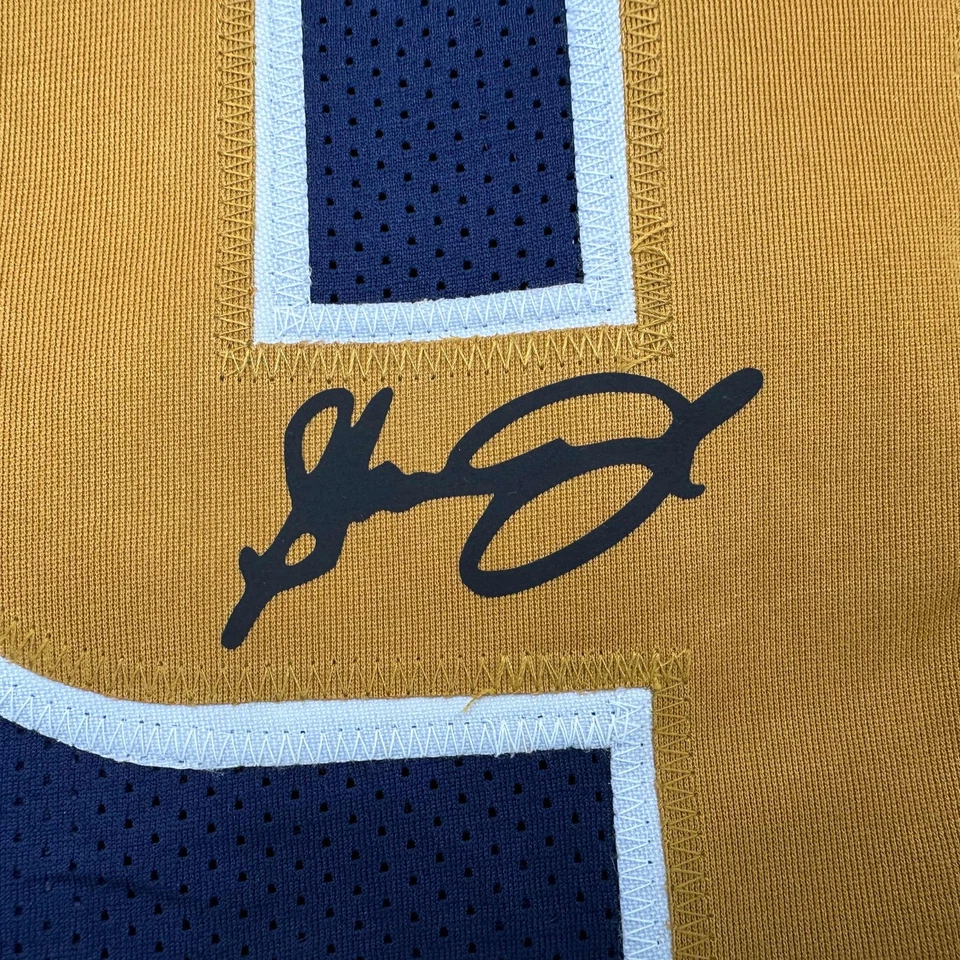 带框传真亲笔签名史蒂文·杰克逊 35x39 圣路易斯蓝色翻印球衣 — 第 2/2 张图片