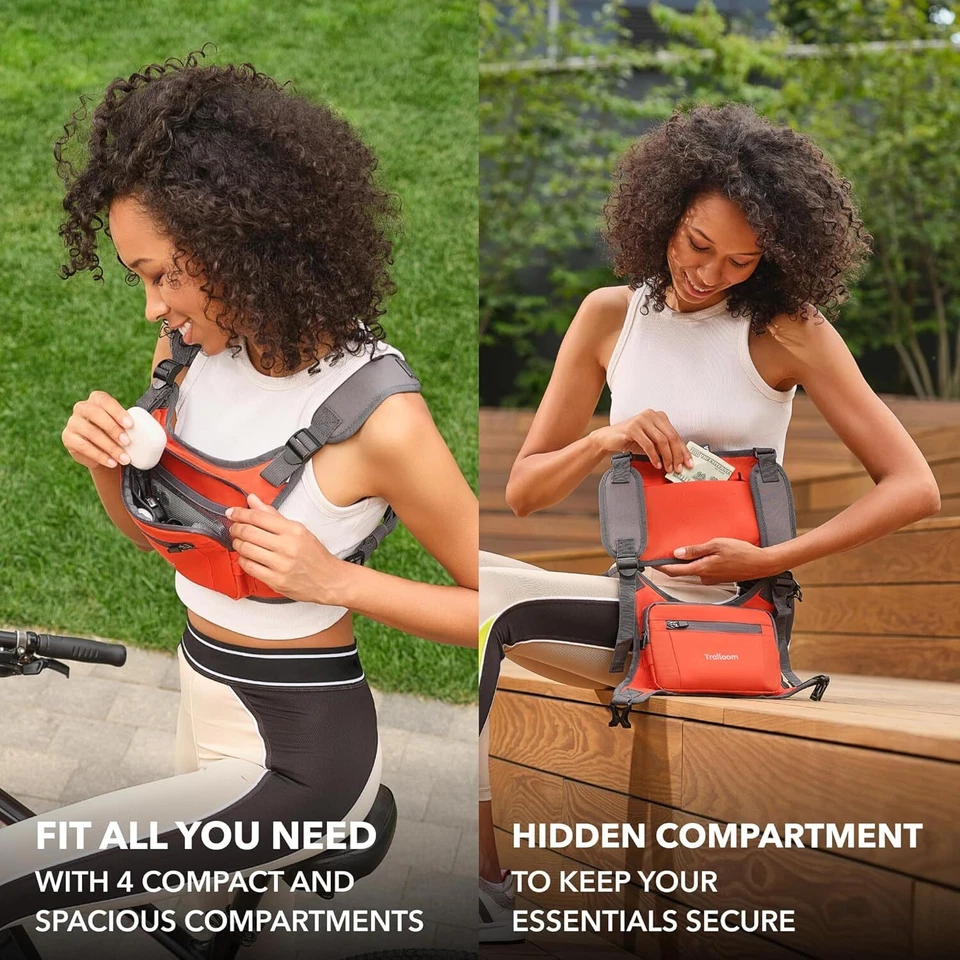 Bolsa de pecho para correr, chaleco reflectante, impermeable, soporte para teléfono móvil, Foto 4 de 4