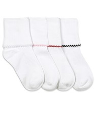 Jefferies Socks Girls Seamless Lace Trim Cotton School Turn Cuff 3 Pair Pack