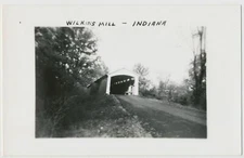 Wilkins Mill Covered Bridge over Sugar Mill Creek, Parke County, Indiana RPPC