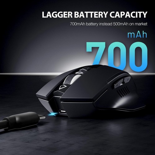 INPHIC Wireless Mouse Rechargeable 700mAh with USB Receiver 6 Buttons Ergonom... - Bild 2 von 9