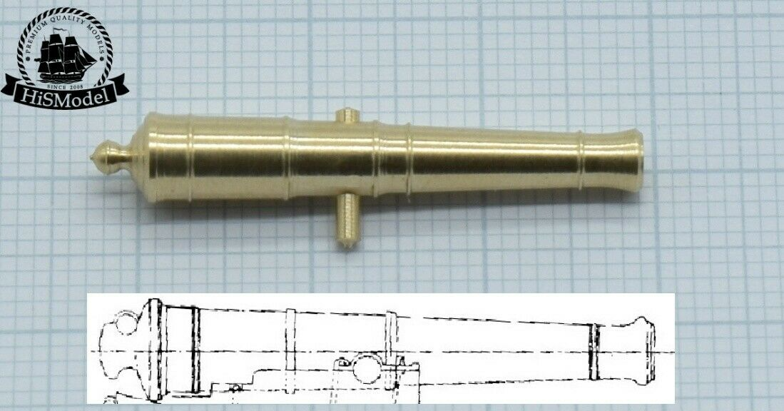 Brass gun barrel 1:100 - 32-pounder long Blomefield typ