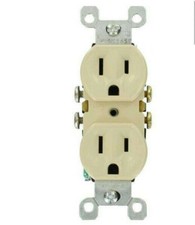 Leviton 15 Amp Residential Grade Grounding Duplex Outlet, Ivory 9-Pack 