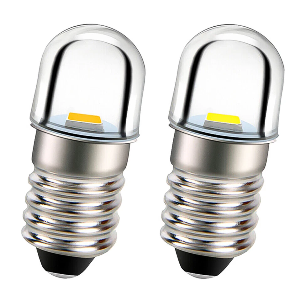 E10 3V/4.5V/6V/12V/18V Taschenlampe LED Miniatur Schraubbirne Warm/weiß Birne - Image 2 of 4