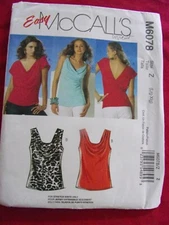 UNCUT  MCCALLS # M6078  WOMEN  SZ  L-XL TOPS   SEWING PATTERN