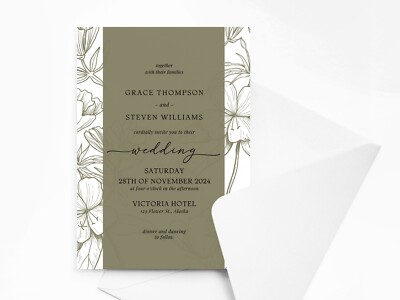 Personalisierte florale Hochzeitseinladungen mit Umschlägen