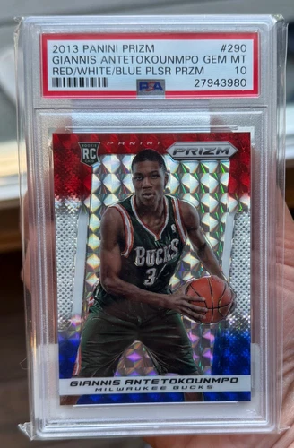 Giannis Antetokounmpo 2013 Prizm Red White Blue Mosaic Prizm Rc Psa10 Mislabeled