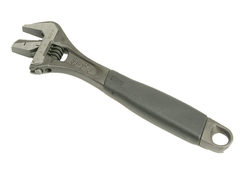 Bahco 9072P Ergo Adjustable Wrench 10IN Reversible Jaw | Chrome plated finish | Precision hardened jaws | Smooth adjustment | Professional workshop use - Image 4