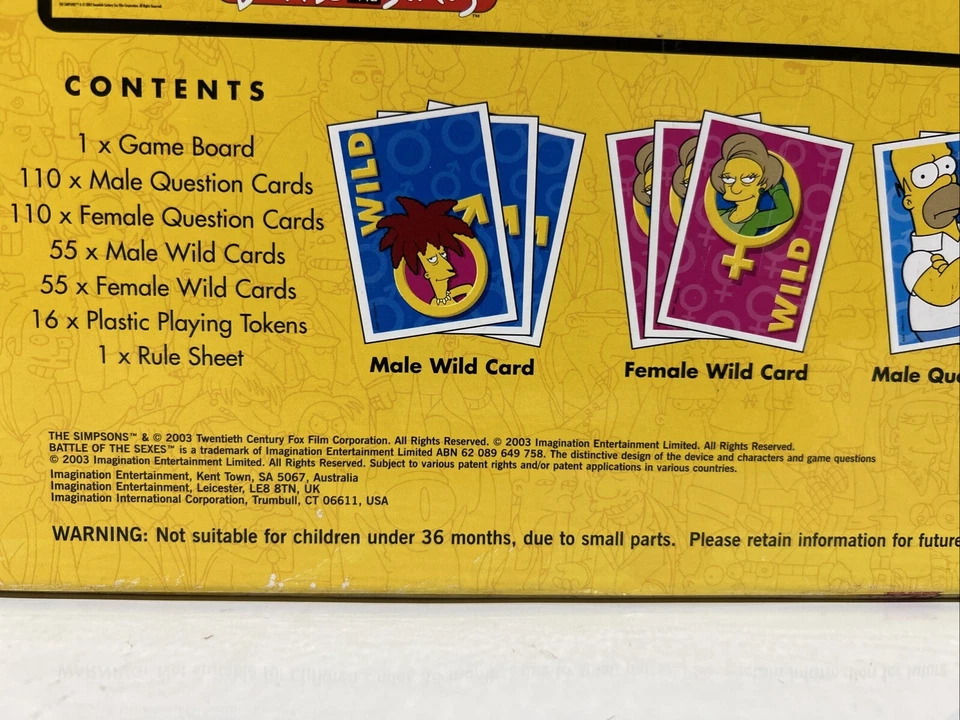 The Simpsons Battle of the Sexes 20th Century Fox Board Game - VGC - Ages 12+ - Image 3 of 4