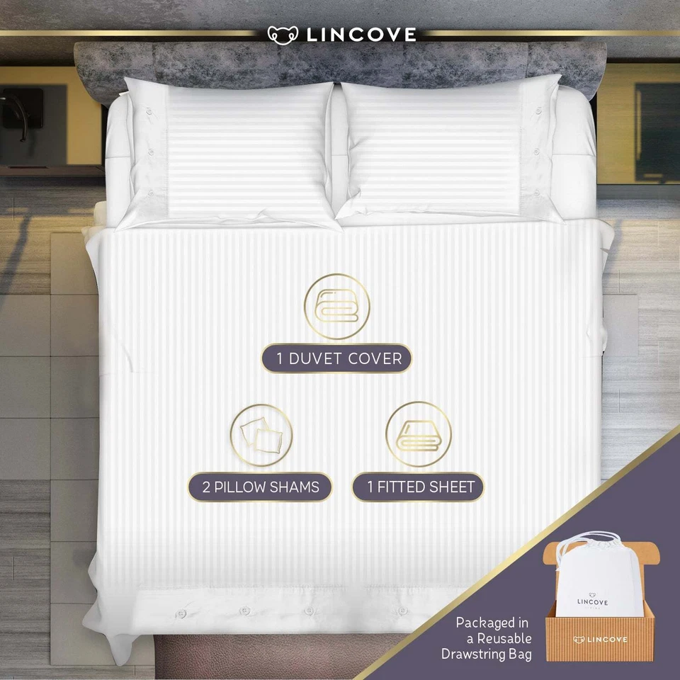 Luxury Duvet Cover Set Denia Collection- 100% Ultra Soft Cotton Sateen - Image 4 of 4