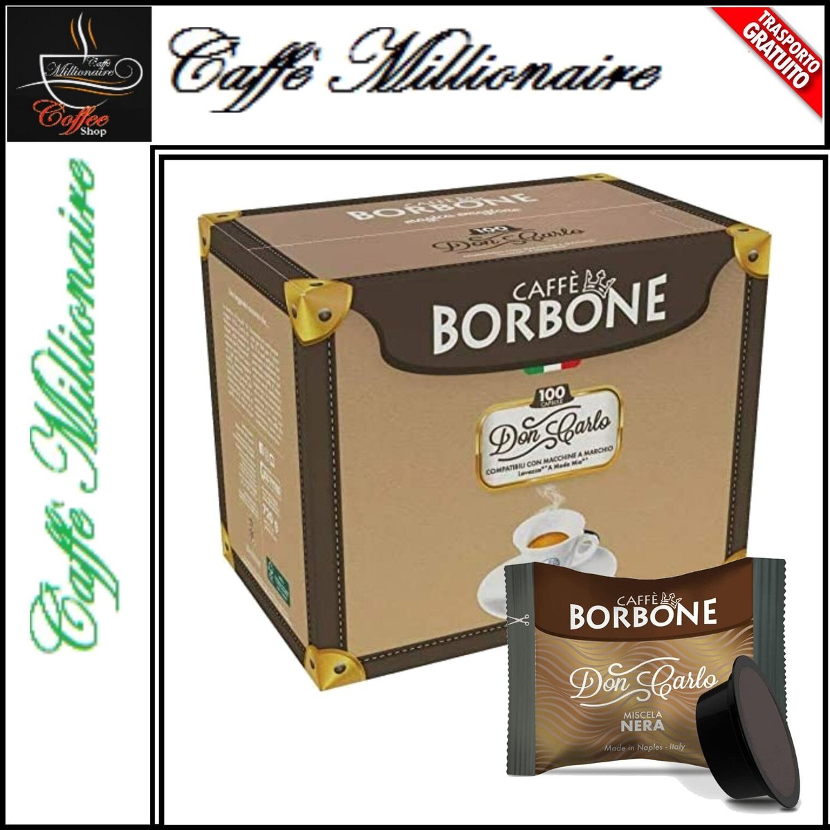 LAVAZZA A MODO MIO Red Blend 100pcs Capsules Caffè Borbone Don Carlo - Foto 4