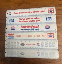 Vintage 1950s Pepsi Cola Metal Advertising Ruler St Louis Bottlers Bottling Co.