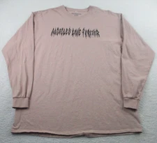 Assholes*s Live Forever T-Shirt Mens XL Graphic Long Sleeve Spell Out Pink