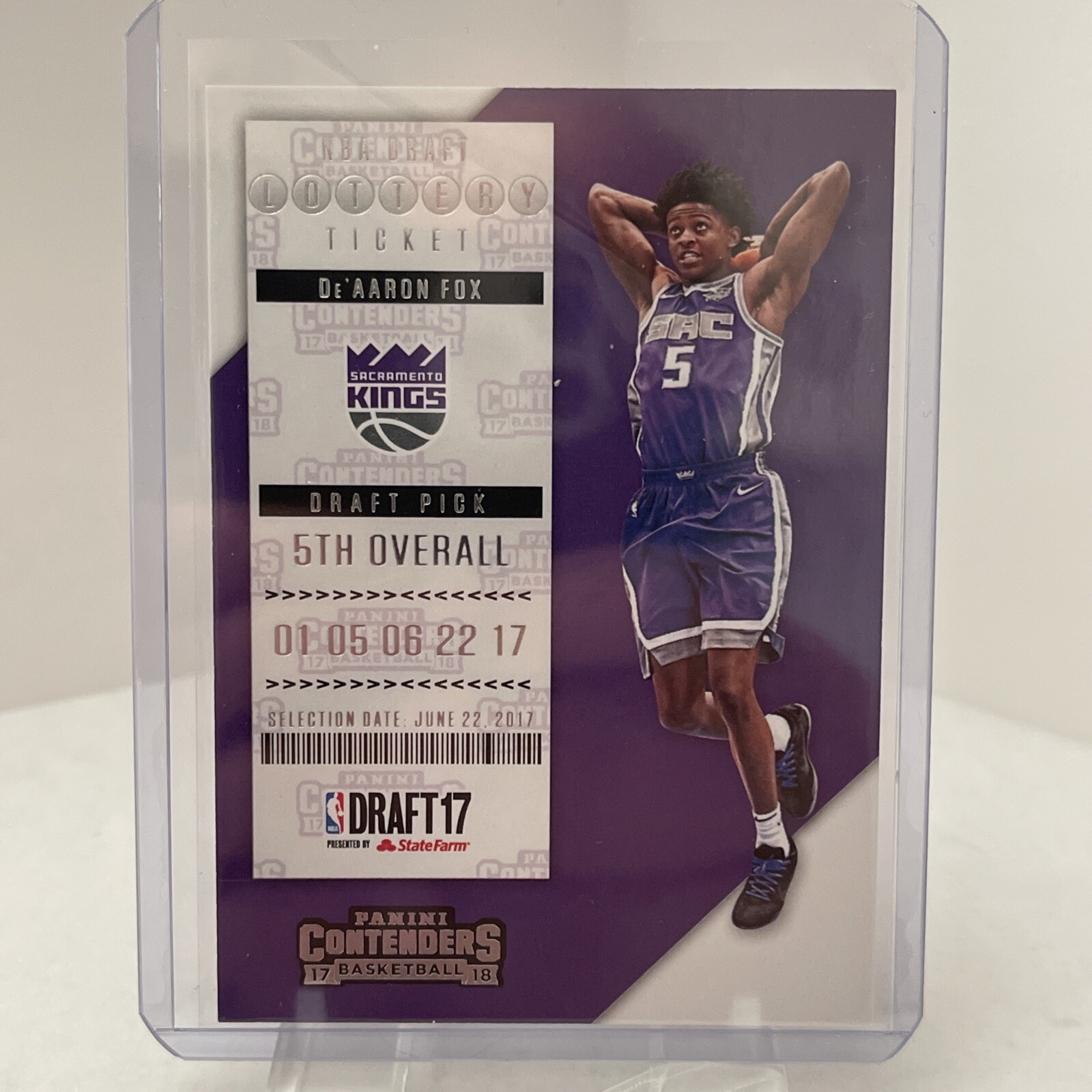 2017-18 Panini Contenders Lottery Ticket Retail #5 De'Aaron Fox RC
