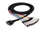 Hosa DTM-800 DSub DB25 Pin Snake Lead to 8 XLR Male Loom Cable
