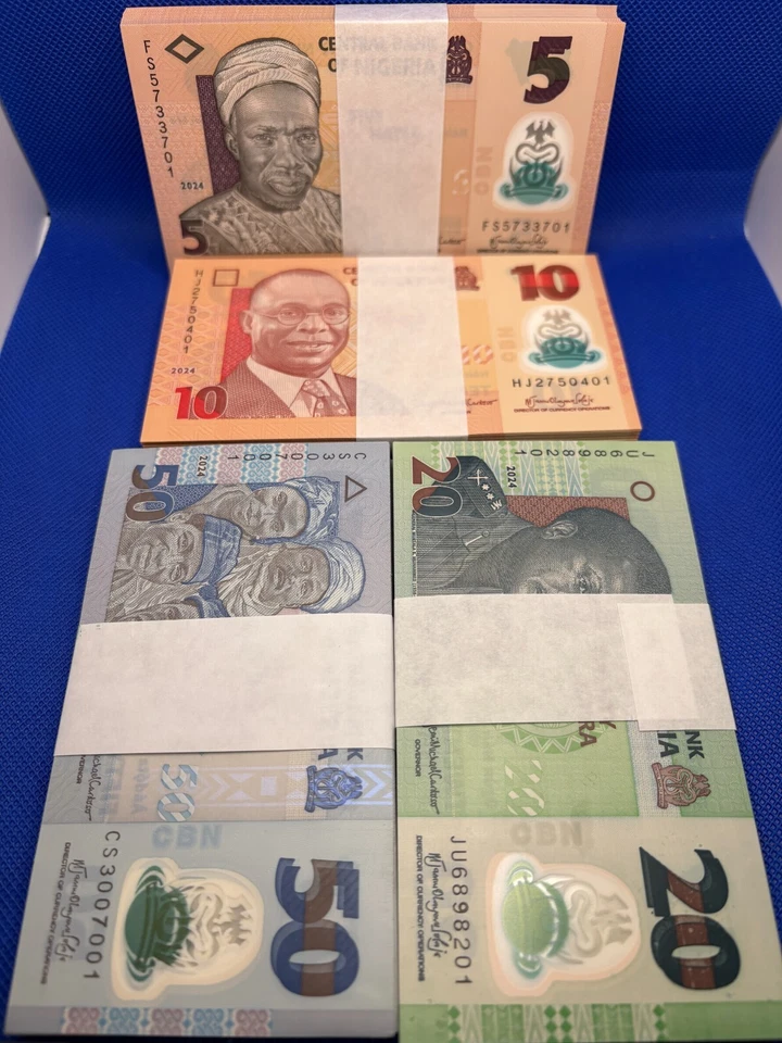 Nigeria 2024 Bundles - 5, 10, 20,50 Naira P34, 38, 39, 40 UNC Polymer -400 notes - Image 2 of 4