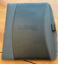 LEEDS Faux Leather Black Padded Portfolio ~ Embossed Logo ~ Item #6100-01
