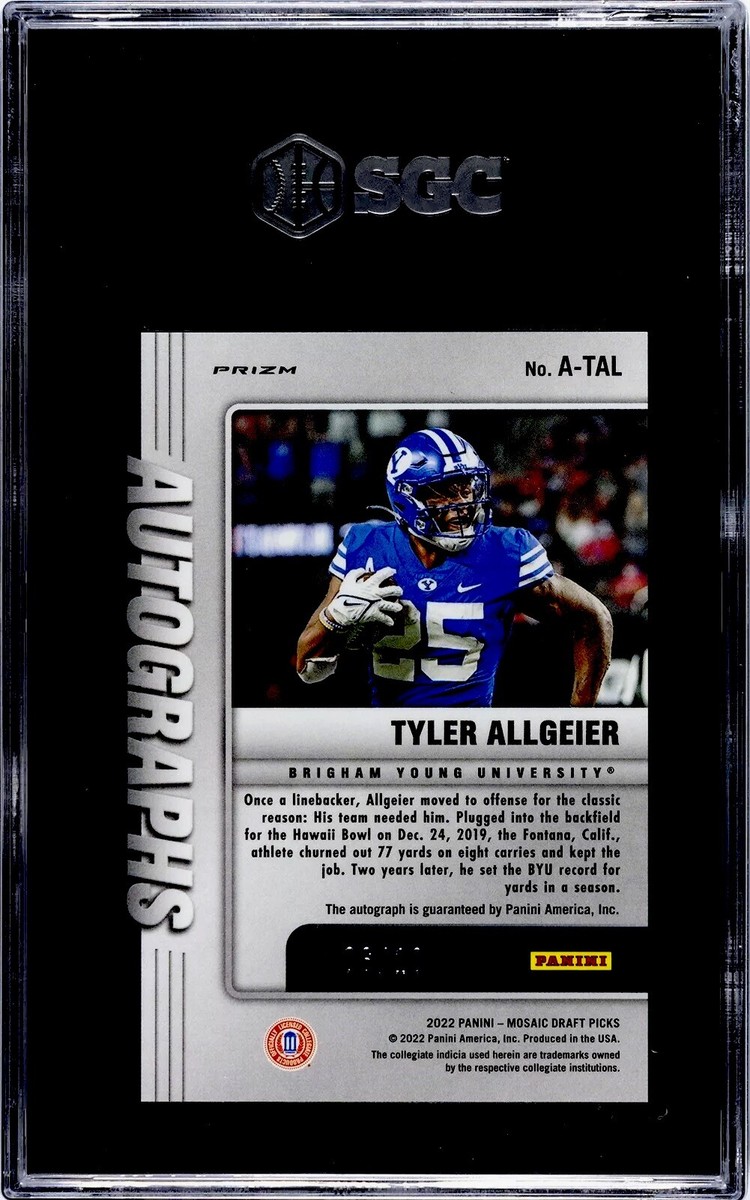 2022 Panini Mosaic Tyler Allgeier Autograph GOLD PRIZM /10