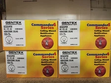 Plain Horn/Strobe, 24 VDC, Ceiling Mount, Red, Amber Lens, Gentex #GCCA24PCR