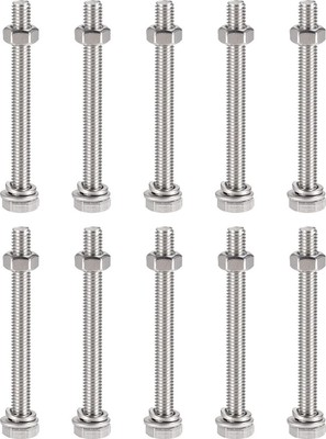M6 x 65 mm Sechskantschrauben Schrauben, Muttern, Flach- und Sicherungsscheiben-Sets, 304 Edelstahl