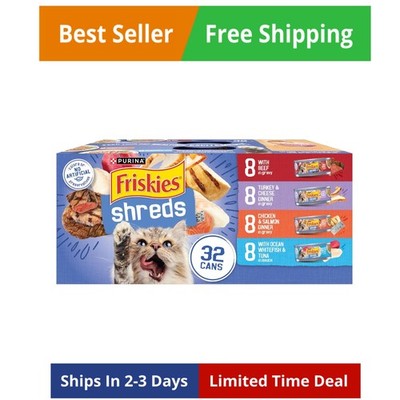 Purina Gravy Wet Cat Food Variety Pack, Savory Shreds With Beef, Turkey and C...