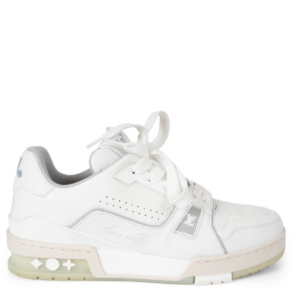 72388 authentische Louis Vuitton weiße Leder Turnschuhe Sneaker Schuhe 37,5