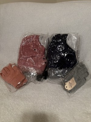 Set of 2 Winter Hats, Wind-Resistant Fleece Mask Scarf Goggles with Ear Covers