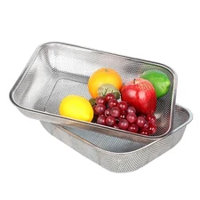 Cedilis 2 Pack Large Stainless Steel Colander Strainer, 6 Quart Mesh Vegetabl...