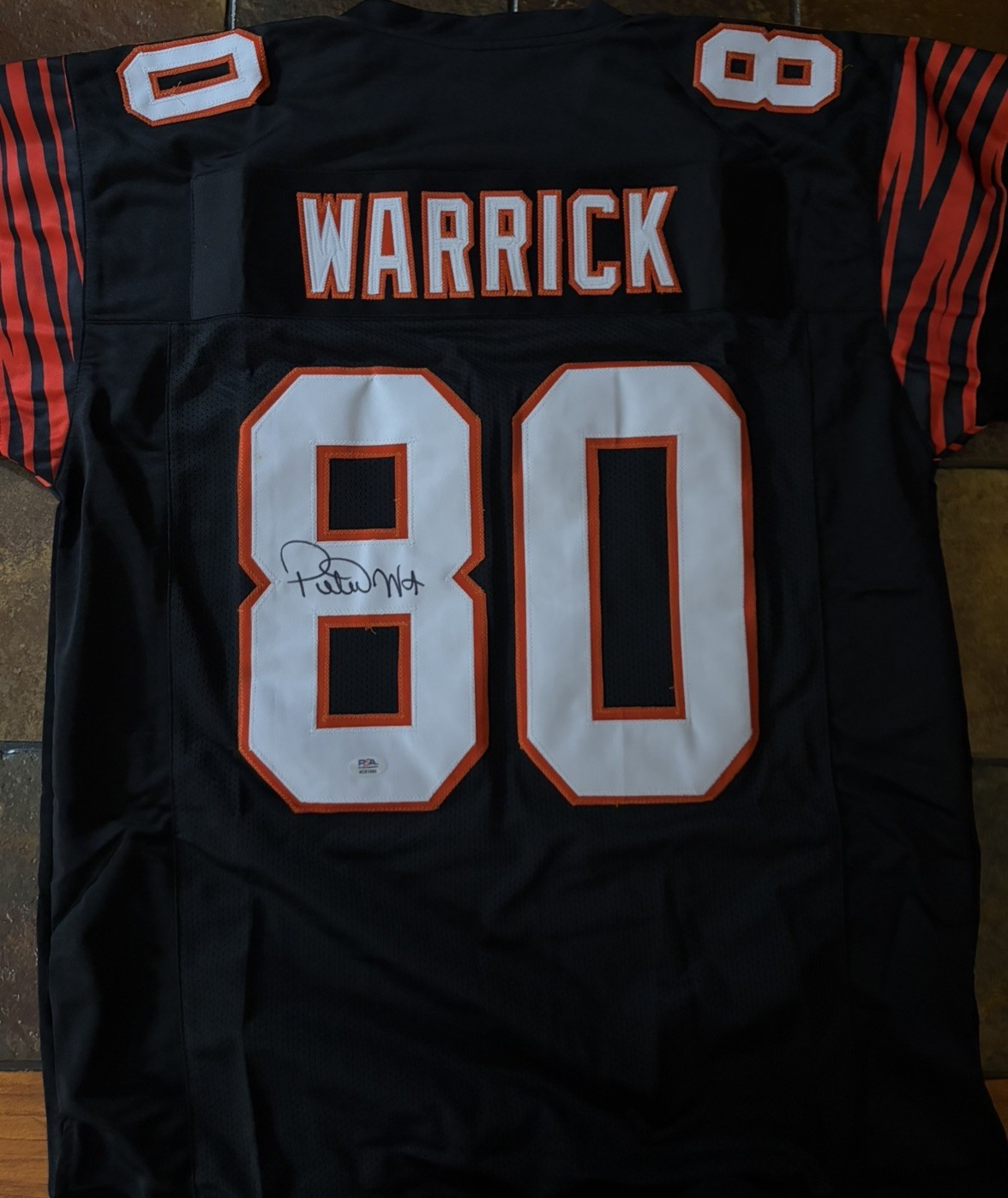 Peter Warrick-Cincinnati Bengals-Custom Signed/Autographed Jersey-#80-PSA COA