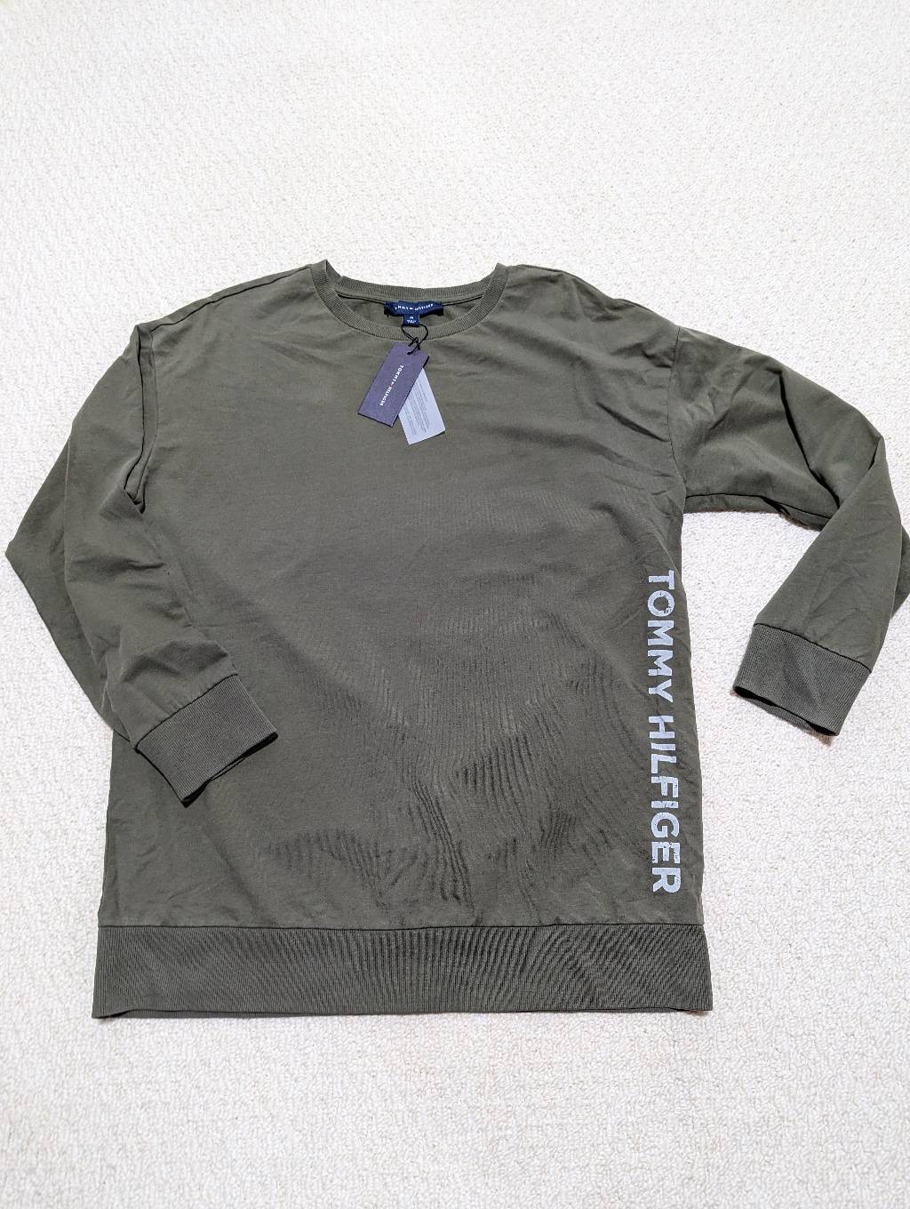 Tommy Hilfiger Women's Olive Green Pullover Sweatshirt, M NWT