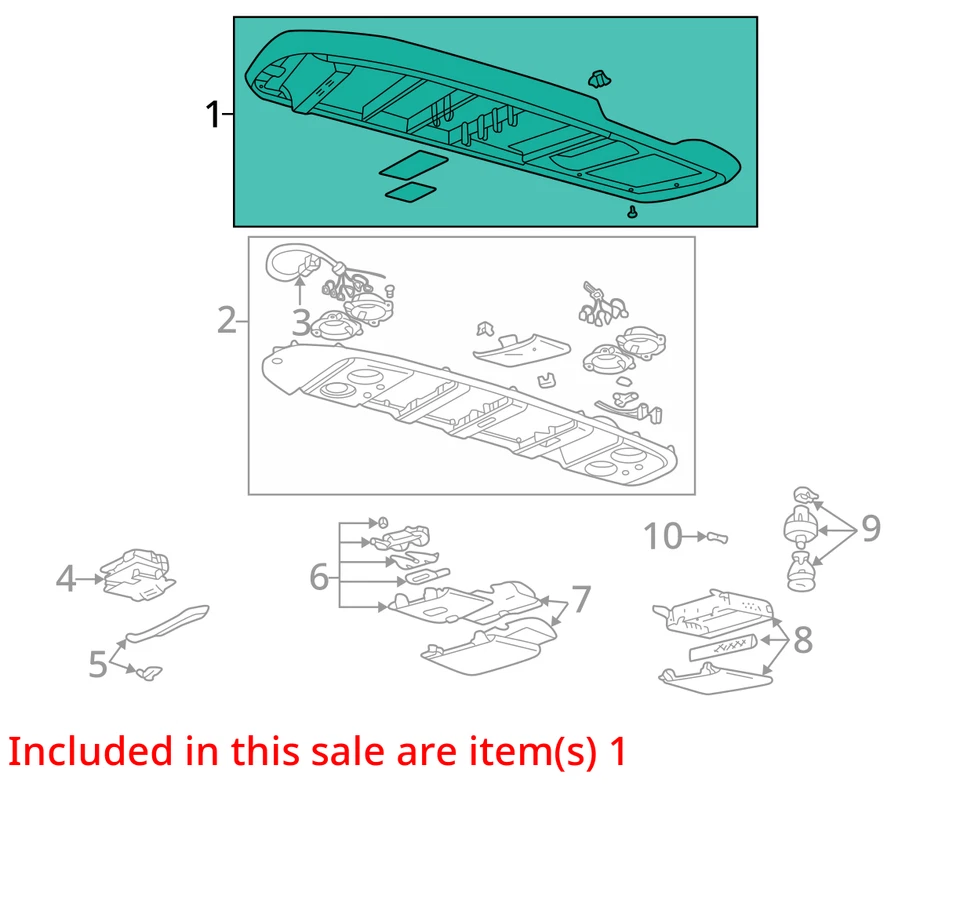 Chevrolet GMC Astro Safari 2002-2005 panel ASM RF CNSL UPR * LT 12384813 NUEVO OEM Foto 2 de 3