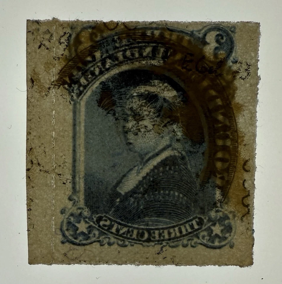 Terranova #39 1877 3c azul Victoria ruleta con orillo, MH/adher.; $600 UCV Foto 3 de 3