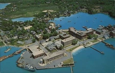 Cape Cod, Massachusetts MA Aerial View of Woods Hole Chrome Vintage Postcard