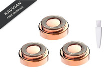 Facial Hair Remover Replacement Heads, for Flawless Finishing Rose Gold-3pcs