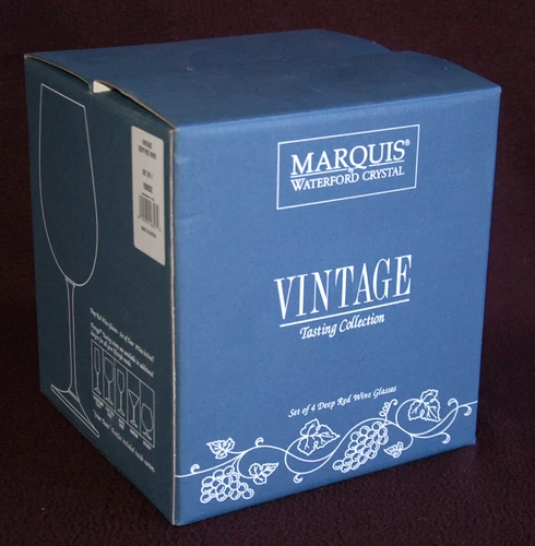 Marquis WATERFORD ~ Set of 4 ~ Light Red Wine Goblets ~ Lead Crystal Stemware