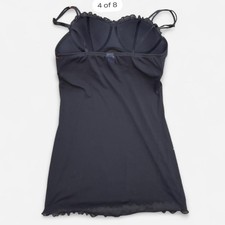 Black Mesh Babydoll Fairy Slip with Floral Rose Strap Detail