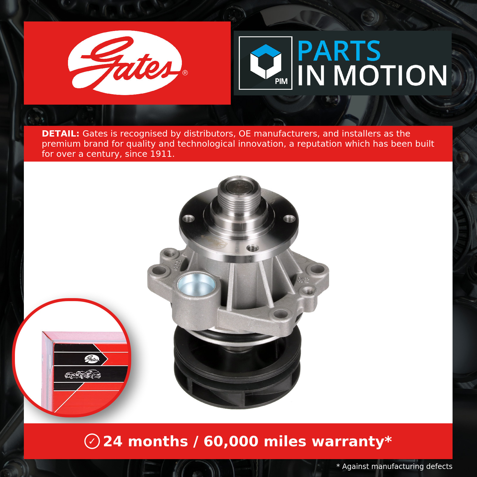 Water Pump fits BMW Z4 E85 2.2 2.5 3.0 02 to 05 Coolant Gates 11517503884 New