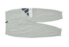 Adidas Men's Large Gray Fleece Joggers Big Logo Elastic Waist Sweatpants