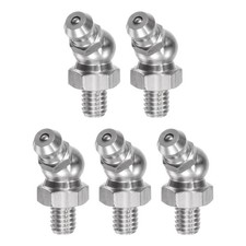 5Pcs M6 x 1mm Thread 304 Stainless Steel 45 Degree Hydraulic Grease Fittings