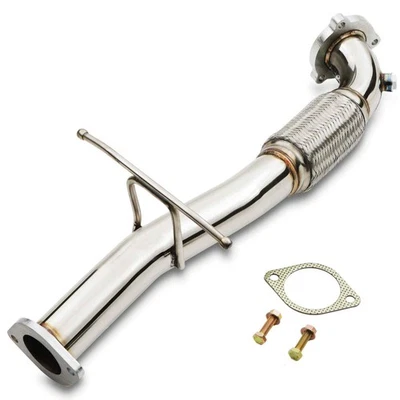TUYAU D'ÉCHAPPEMENT 2,5" ACIER BROSSÉ POUR FORD FOCUS II RS ST ST225 2005-2011 - Photo 1/4