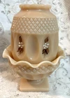 Westmoreland Vintage Almond Milk Glass Fairy Light, Signed K Server 1979