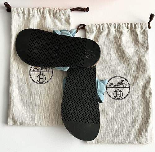 Hermes Extra sandals, Suede And Leather Size 37 New - Picture 3 of 7